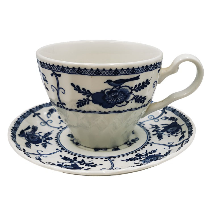 Johnson Brothers Indies Blue and White China  Breakfast Cup and Saucer