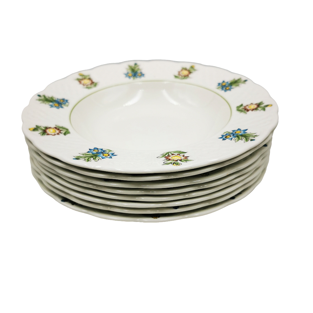 Royal Cauldon Bristol Ironstone China June Garden Rimmed Soup Bowl