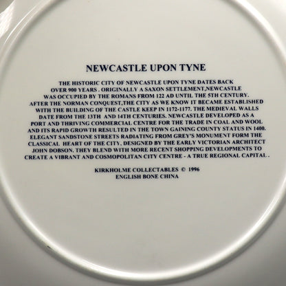 Kirkholme Collectables Bone China Newcastle upon Tyne Cabinet Plate