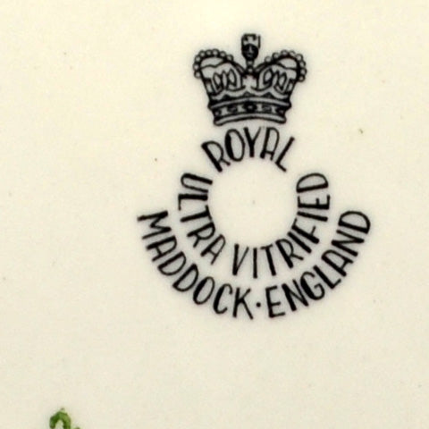 John Maddock & Sons Royal Ultra Vitrified Green and White China Serving Plate
