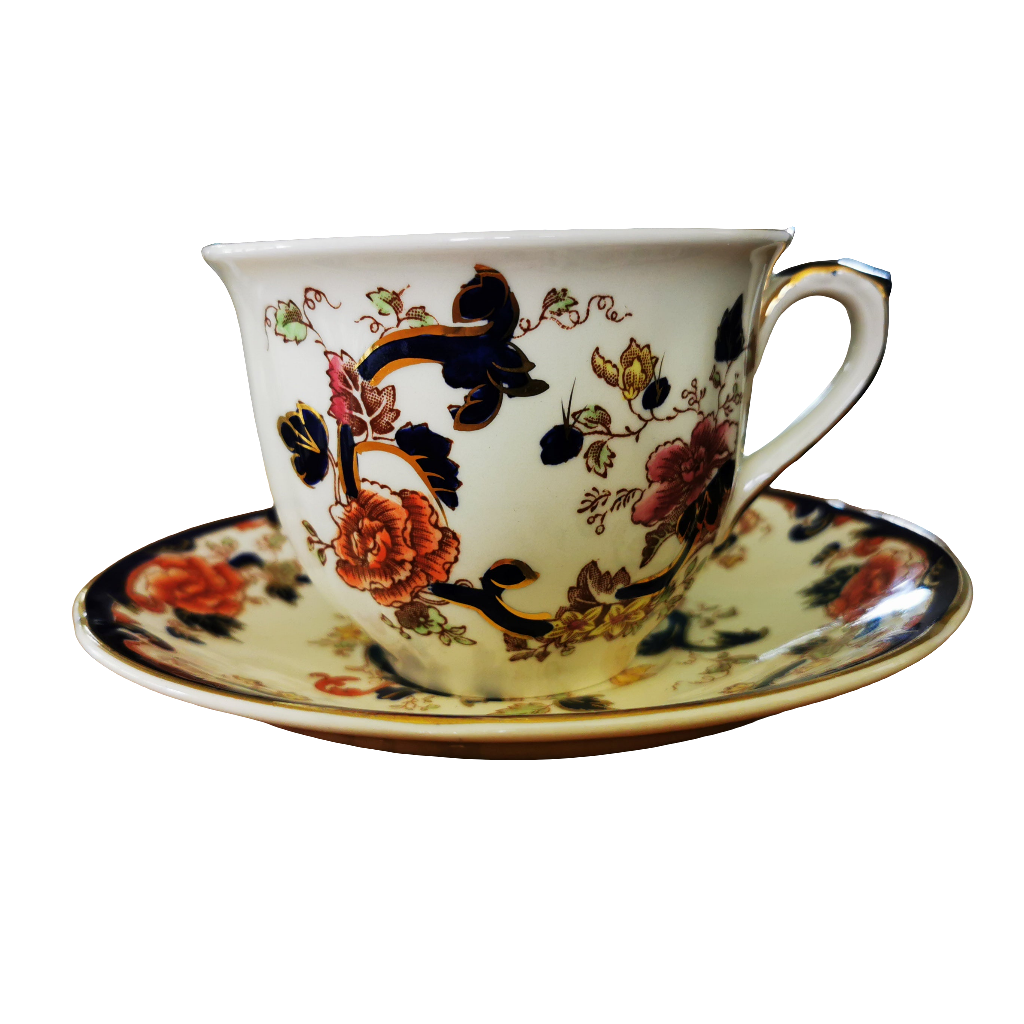Modern Masons Mandalay blue Ironstone Breakfast Cup and Saucer