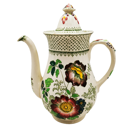 Masons Paynsley Green Full Hand Coloured China Coffee Pot