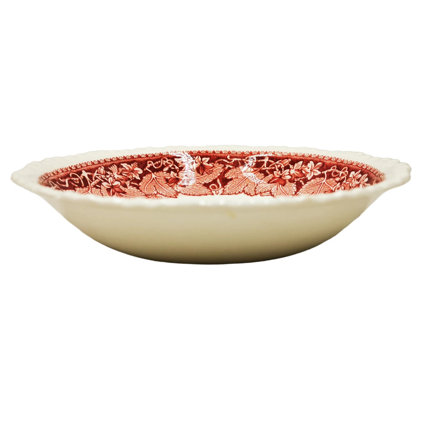 Vintage Masons Ironstone Red & White Vista China 7.5-inch Dessert Bowl