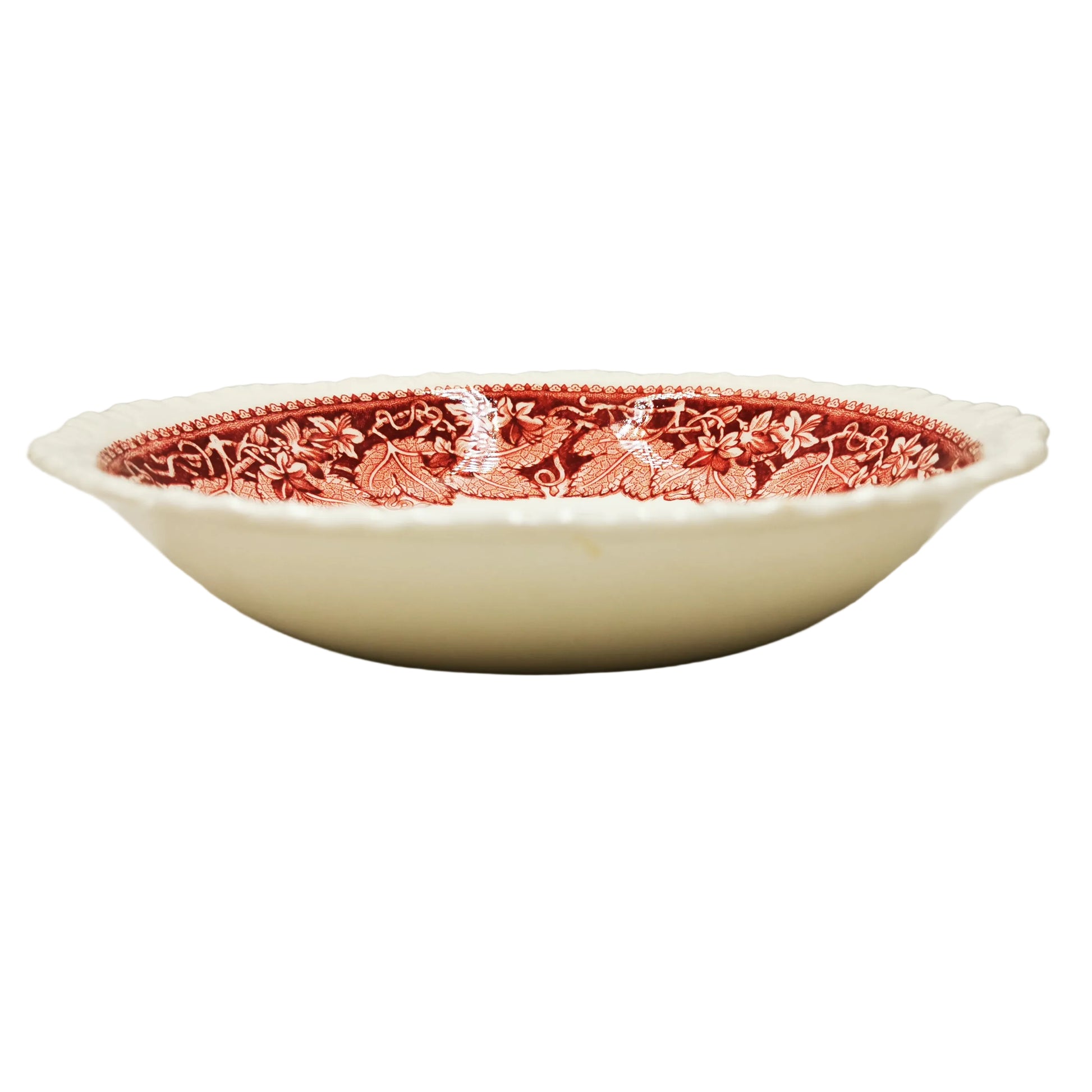 Vintage Masons Ironstone Red & White Vista China 7.5-inch Dessert Bowl