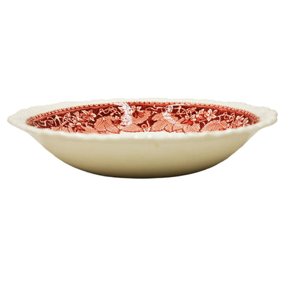 Vintage Masons Ironstone Red & White Vista China 7.5-inch Dessert Bowl