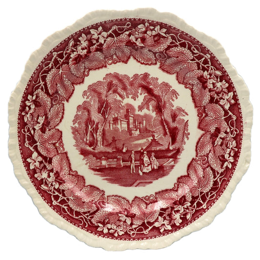 Vintage Masons Ironstone Red & White Vista China 10.5-inch Dinner Plate