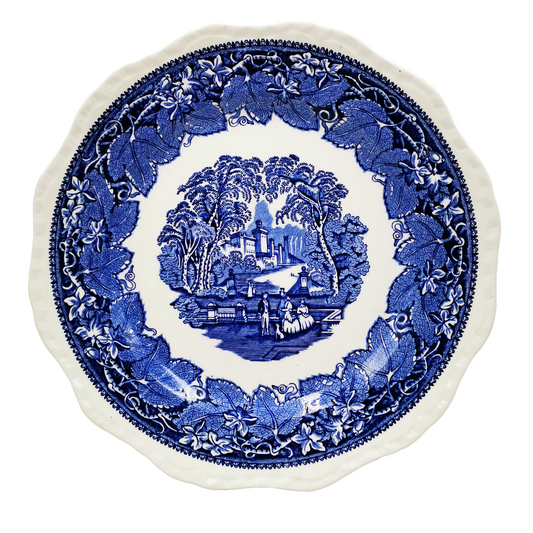 Vintage Masons Ironstone Blue & White Vista China 10.75-inch Dinner Plate