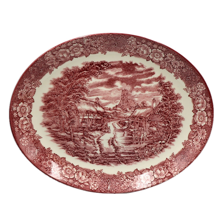 British Anchor Ironstone Red and White China Memory Lane Platter