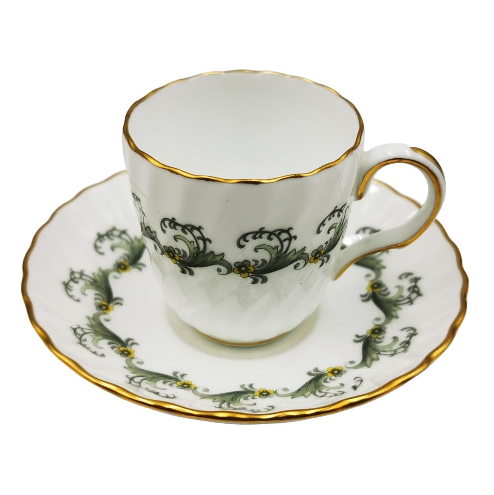 Minton Floral China Ermine S694 Coffee Cup and Saucer