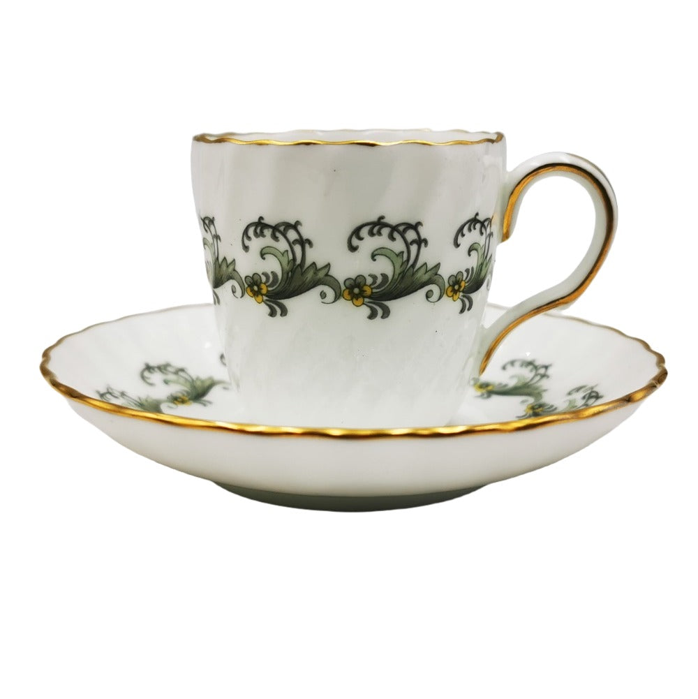 Minton Floral China Ermine S694 Coffee Cup and Saucer