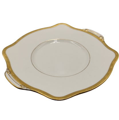 Minton Winchester K132 Gold and White China Cake Plate 1953