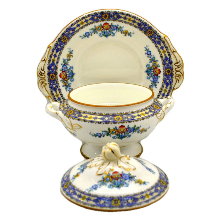 Mintons Luxor B1005 China Lidded Mini Tureen and Saucer