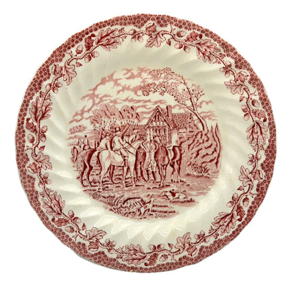 Myotts Country Life Series English Scenes China Red and White 10-inch Dinner Plate