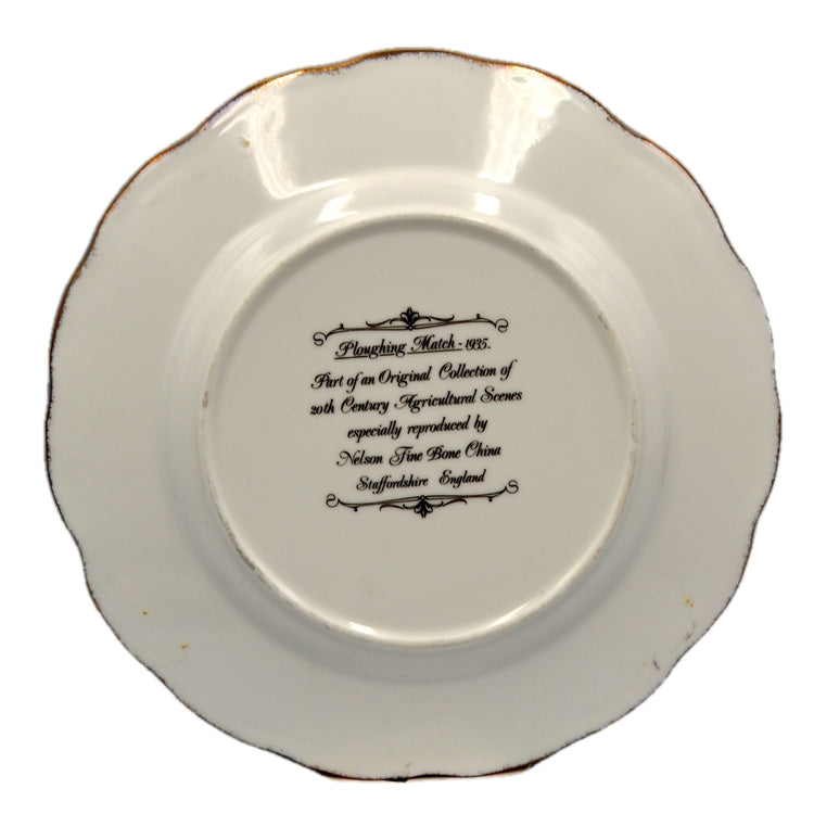 Nelson Fine Bone China Agricultural Scenes Ploughing Match Plate