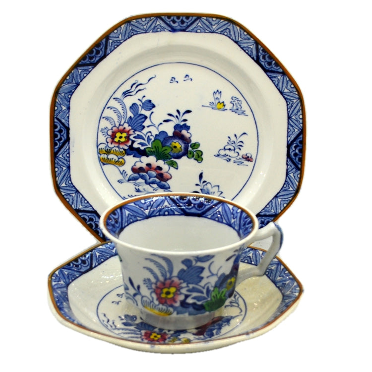 Booths Netherlands Colour China Teacup Saucer & Side Plate 1920-1930