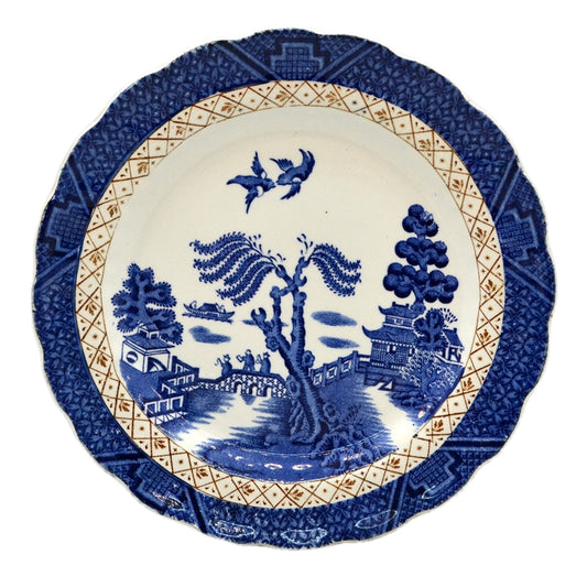 Booths Real Old Willow Blue and White China 6.75-inch No Gilt Side Plate