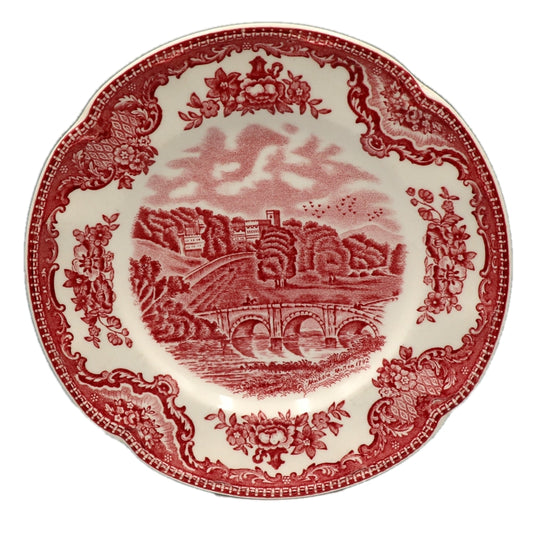 Johnson Bros Red and White Old Britain Castles Haddon Hill Side Plate