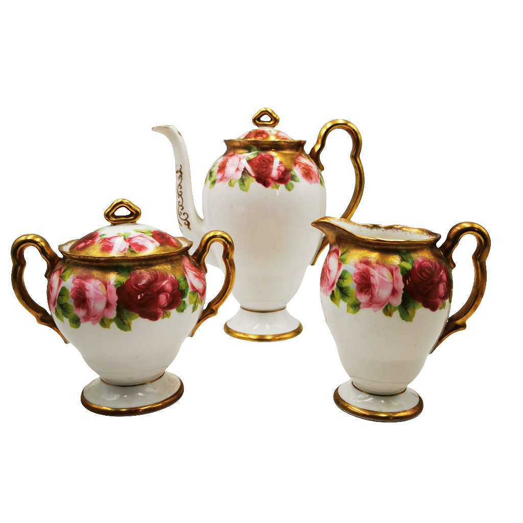 Royal Albert Old English Rose China Coffee Set