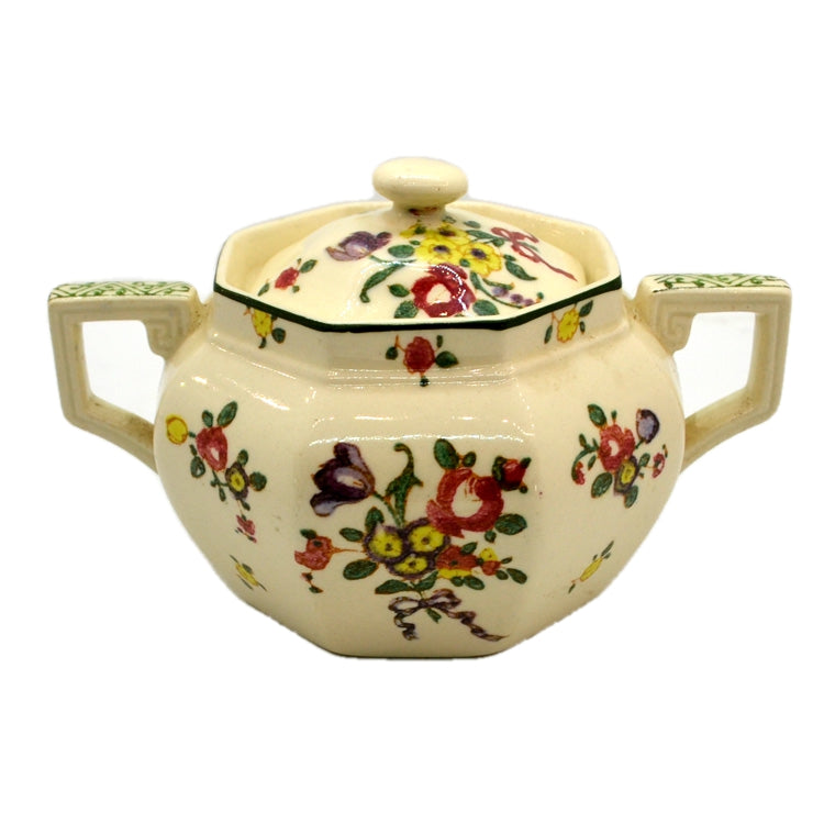 Royal Doulton Old Leeds Sprays D3548 Lidded Sugar Bowl c1940