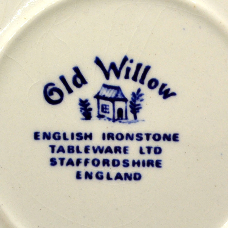 English Ironstone Tableware Ltd  Blue and White Old Willow China Teacup and Saucer