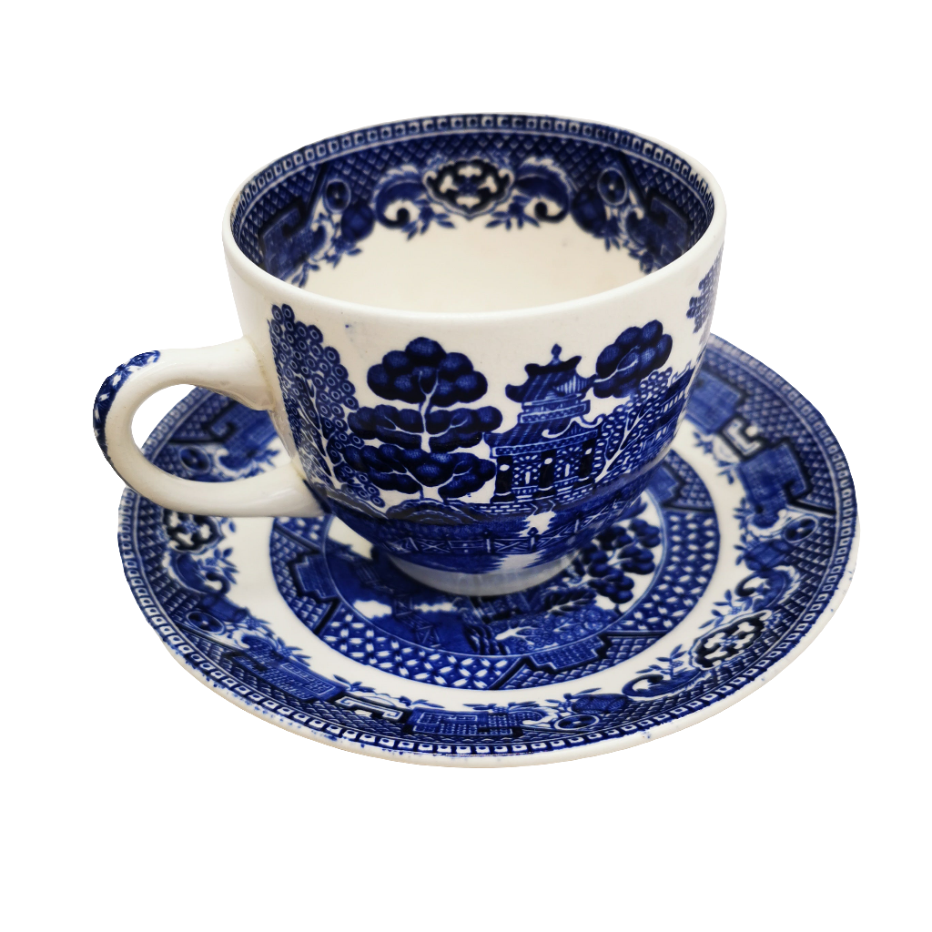 Swinnertons Blue and White China Old Willow Teacup & Saucer
