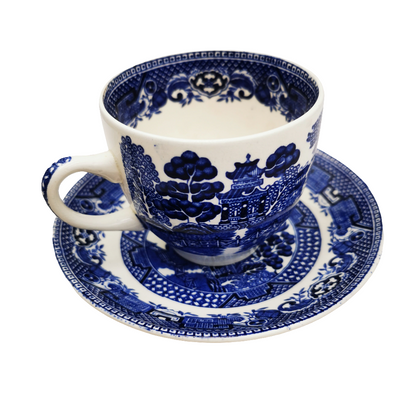 Swinnertons Blue and White China Old Willow Teacup & Saucer