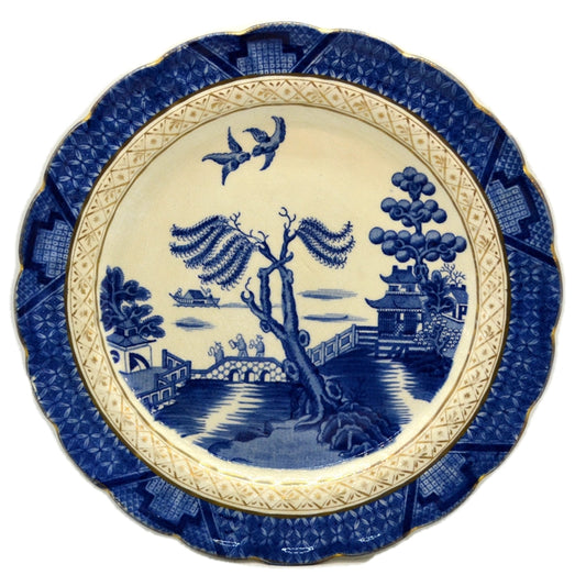 Booths Real Old Willow Osler Calcuta Dinner Plate 1912 - 1930 Blue and White China
