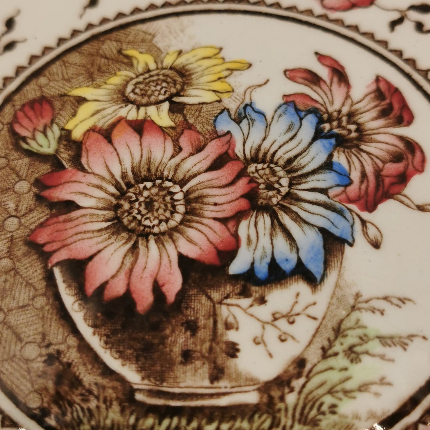 Antique Sampson Hancock & Sons Palmyra Rimmed Soup Bowls