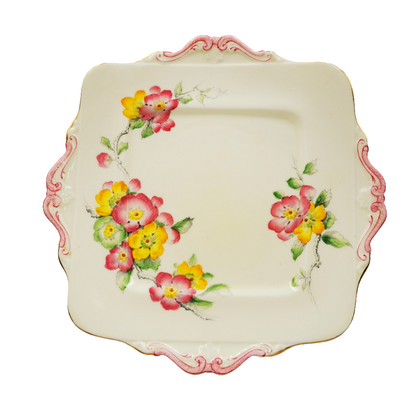 vintage cake plate Antique Paragon China Apple Blossom G746 Square Cake Plate