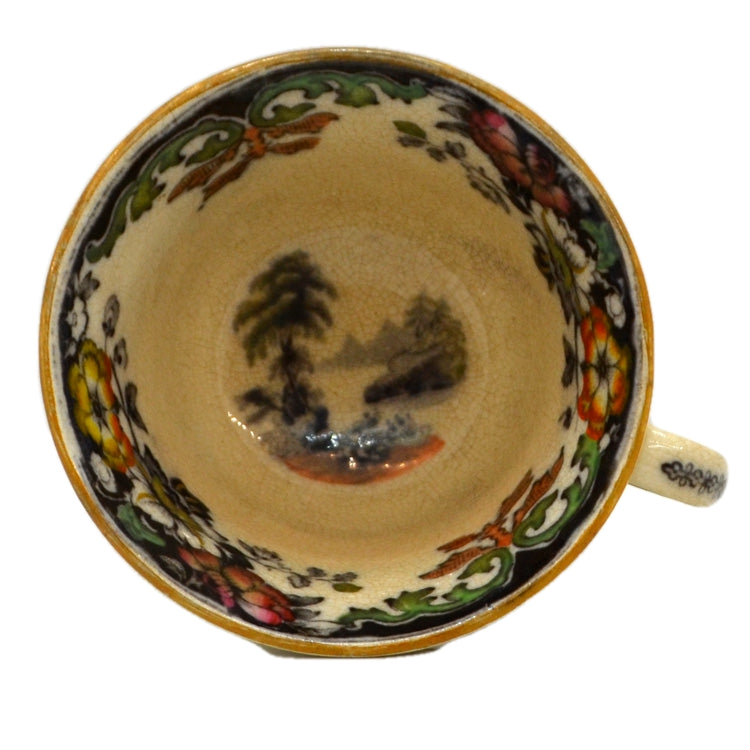 Antique F & R Pratt & Co Earthenware China No 66 Pattern Teacup & Saucer