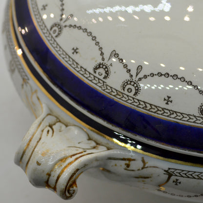 Alfred Meakin Blue de Roi China Round Lidded Serving Tureen