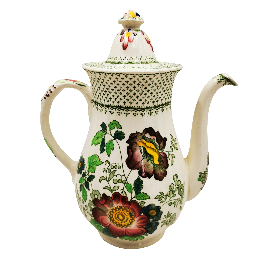 Masons Paynsley Green Full Hand Coloured China Coffee Pot