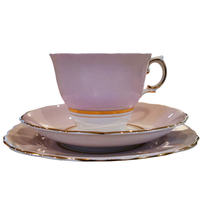 Colclough China Harlequin Ballet Pale Powder Pink 6749 Teacup Saucer and Side Plate