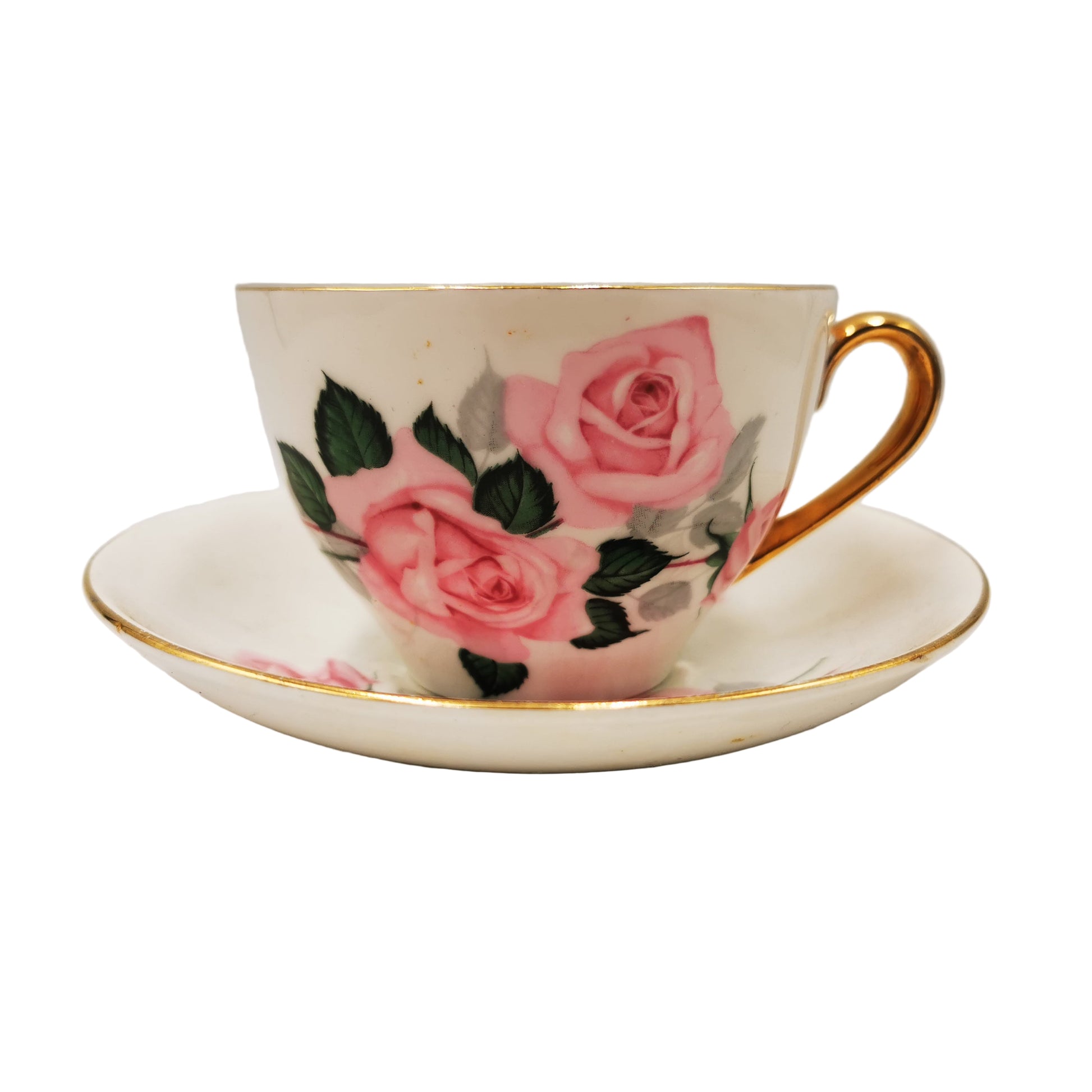 Imperial Contemporary China Pink Rose Teacup and Saucer