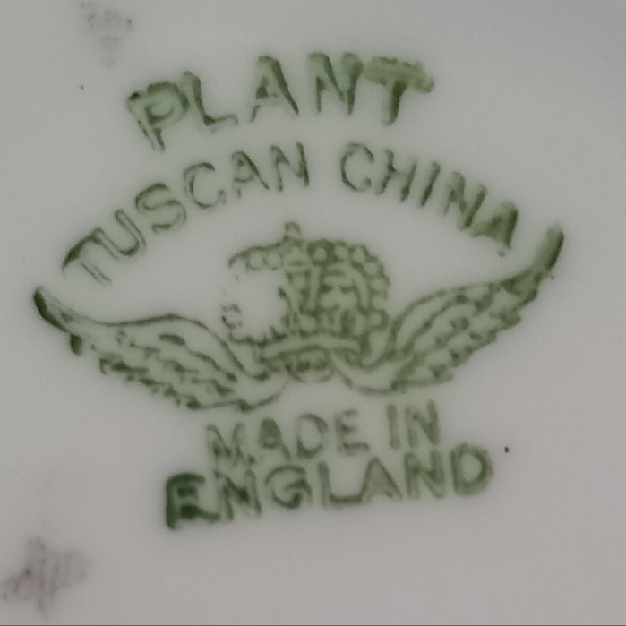 Plant Tuscan China Holly Hock Pattern 9657 Trio of Cup, Saucer and Side Plate (4-inch cup)