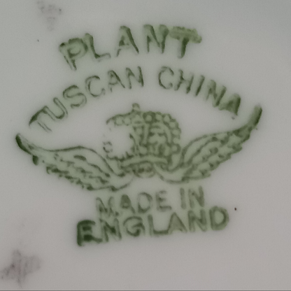 Plant Tuscan China Holly Hock Pattern 9657 Trio of Cup, Saucer and Side Plate (4-inch cup)