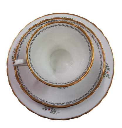 Plant Tuscan China Holly Hock Pattern 9657 Trio of Cup, Saucer and Side Plate (4-inch cup)