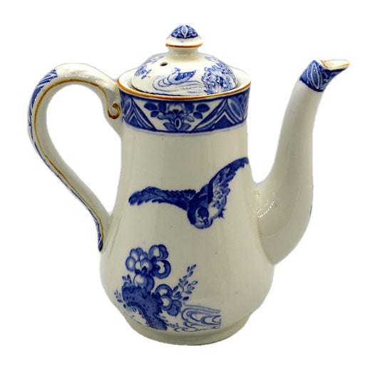Antique Pountney and Co Ltd, Bristol Mallard Blue and White China Teapot