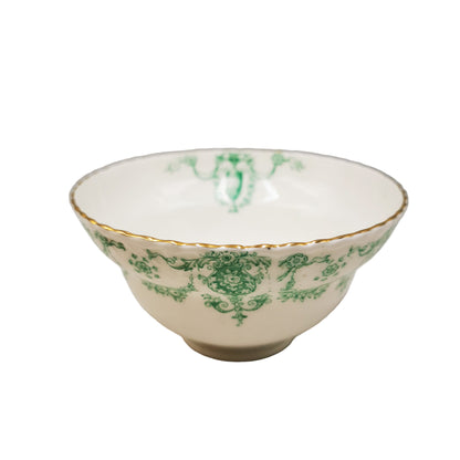 Samuel Radford Sandon 1645 Green and White China Sugar Bowl and Milk Jug