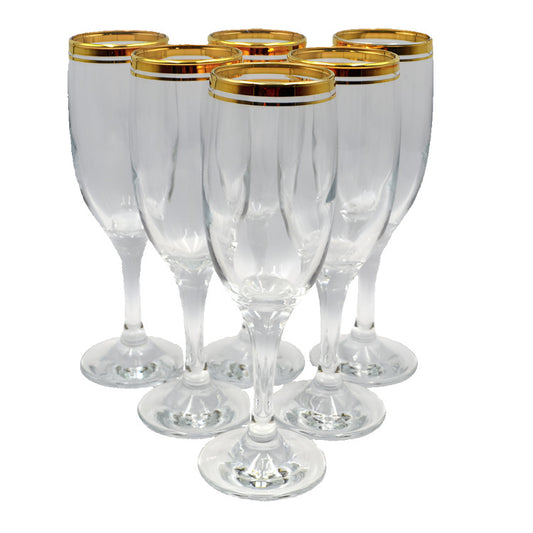 rayware classic gold 6 champagne flutes