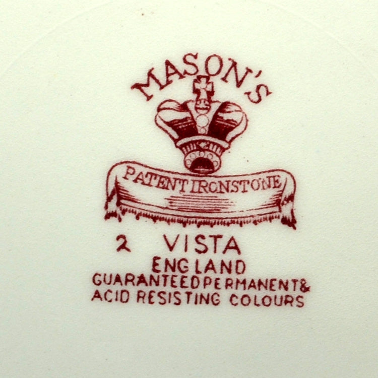 Vintage Masons Ironstone Red & White Vista China Small Dessert Bowl