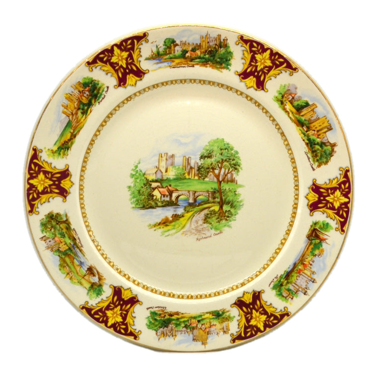 Sampson Bridgwood & Son Old British Castles Richmond Castle Dinner Plate with Handle