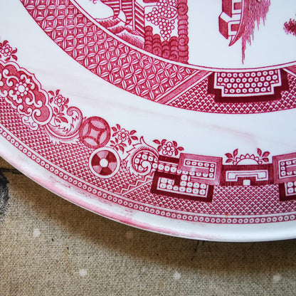 Spode Archive Collection Red and White China Willow Serving Plate