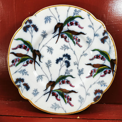 Antique E J Ridgway 9230 + 9260 ALBA China Sort Comport Stand  and Plate Set 1860-1873