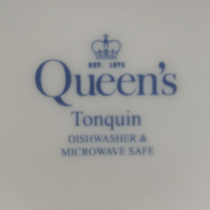 Queens Floral Blue and White China Pair of Porcelain Mugs