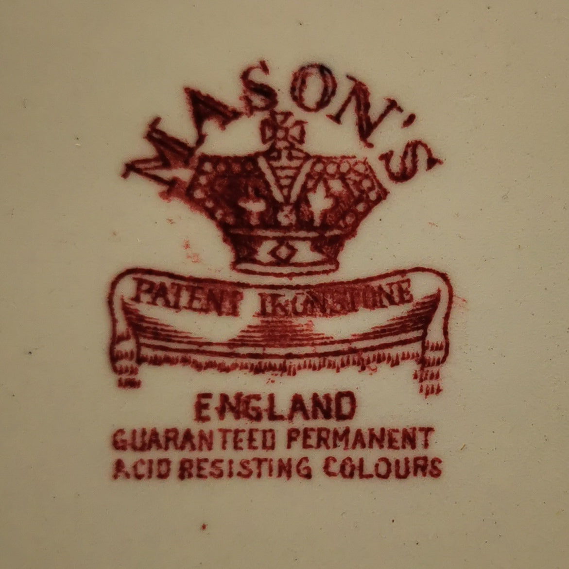 Vintage Masons Ironstone Red & White Vista China 7.5-inch Dessert Bowl