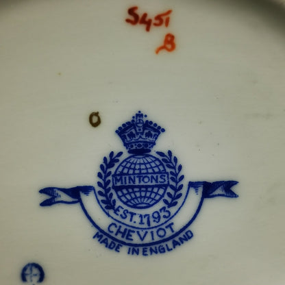 Mintons China Blue Cheviot S451 10.5-inch Dinner Plate
