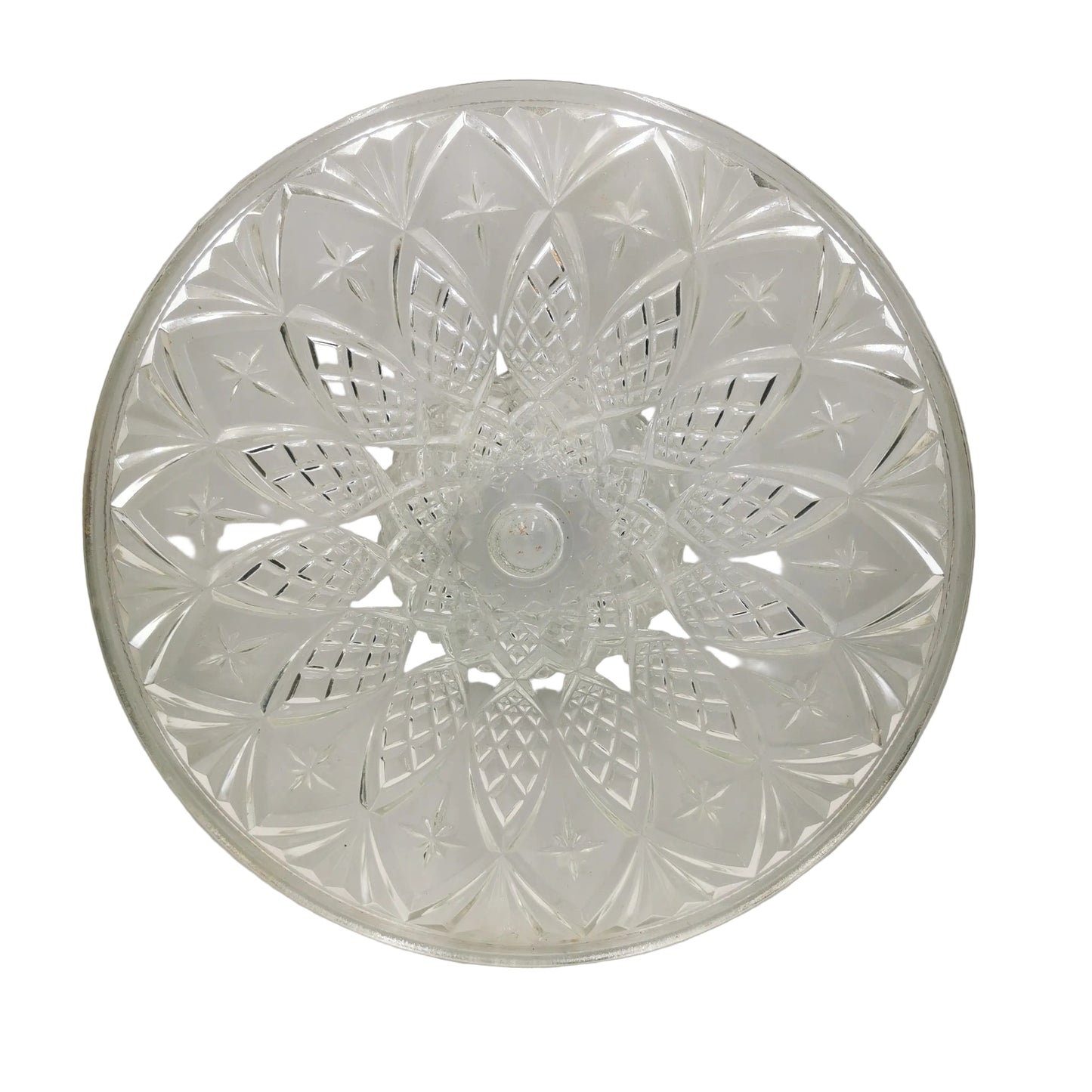Large 11.75-inch Pressed Glass Cake Stand