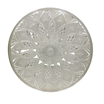 Large 11.75-inch Pressed Glass Cake Stand