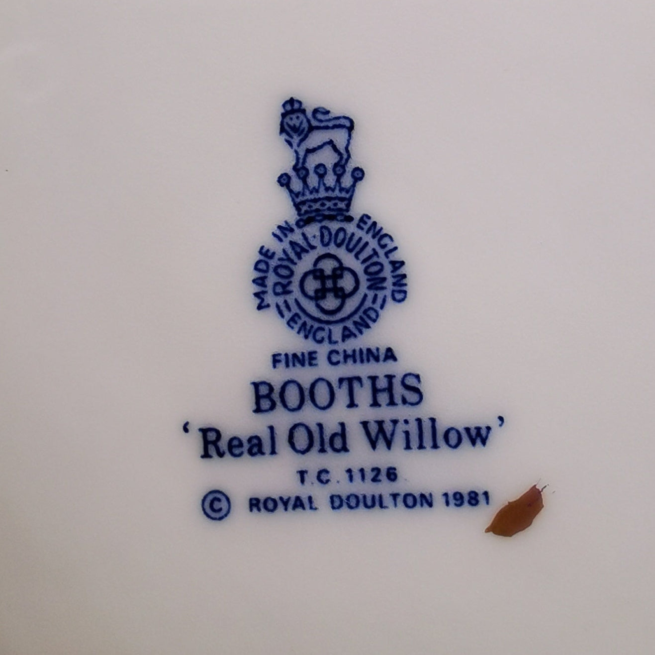 Royal Doulton Booths Real Old Willow Blue and White China Ginger Jar Base